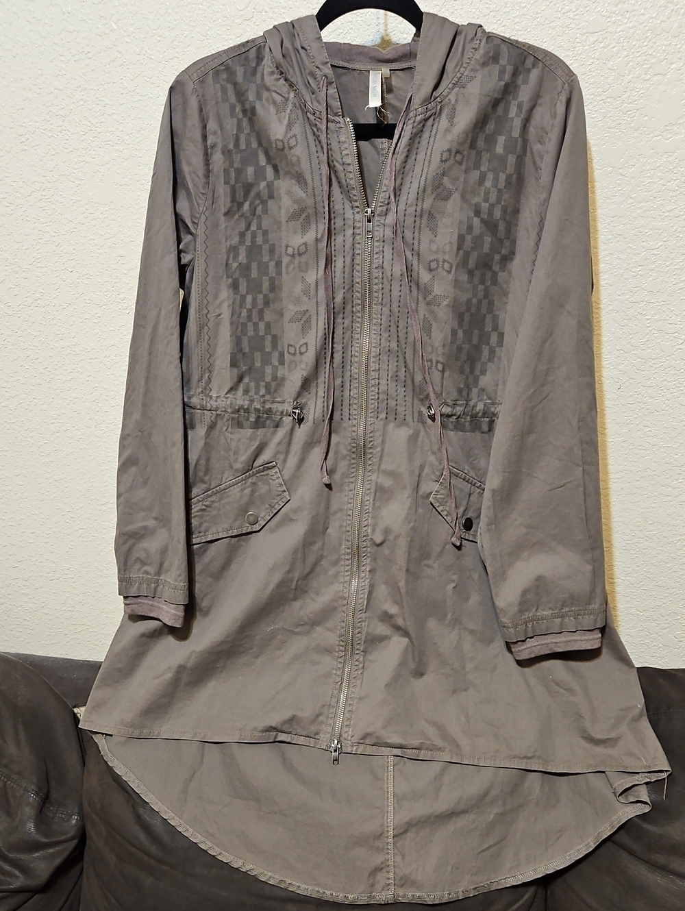 Women's Hooded Utility Jacket in Brownish Gray